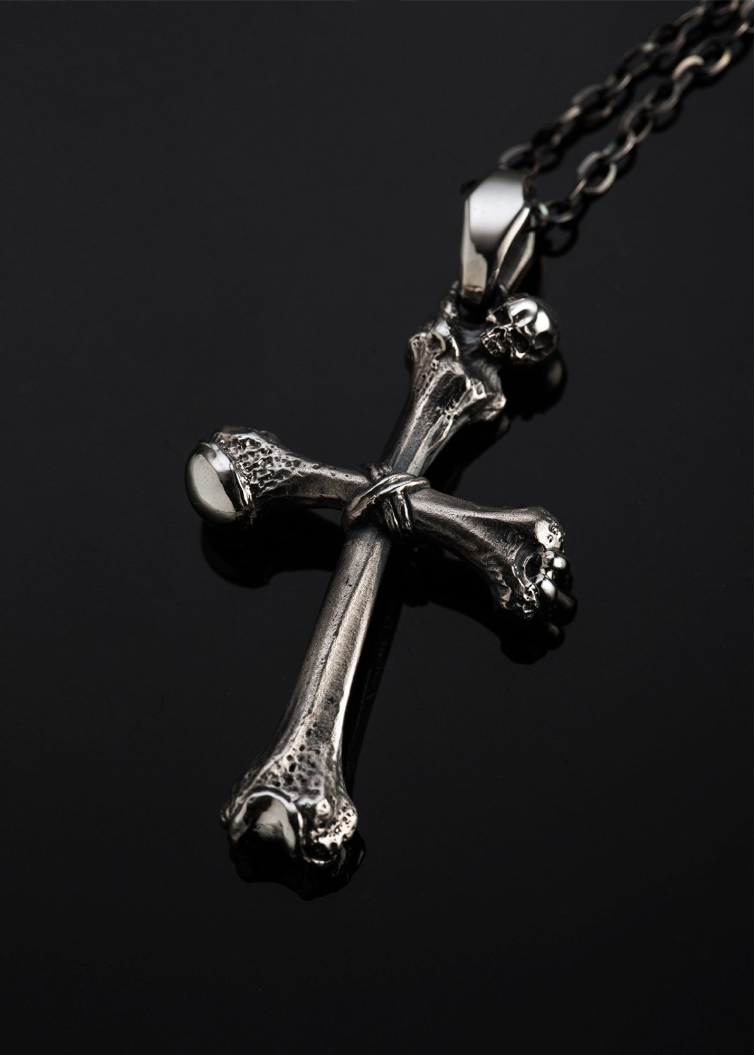 Cross Bone Skull  十字架骨头骷髅项链 | Standard Collection - 项链 - 纯银 银色