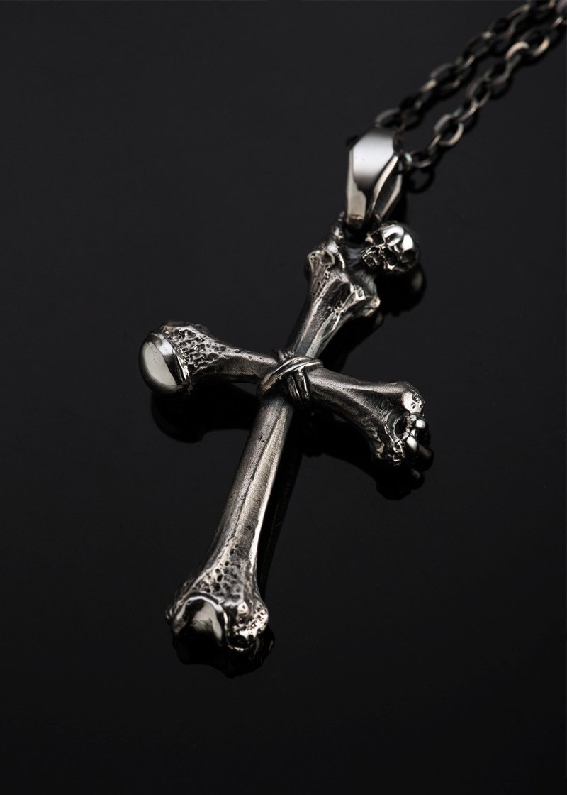 Cross Bone Skull  十字架骨头骷髅项链 | Standard Collection - 项链 - 纯银 银色