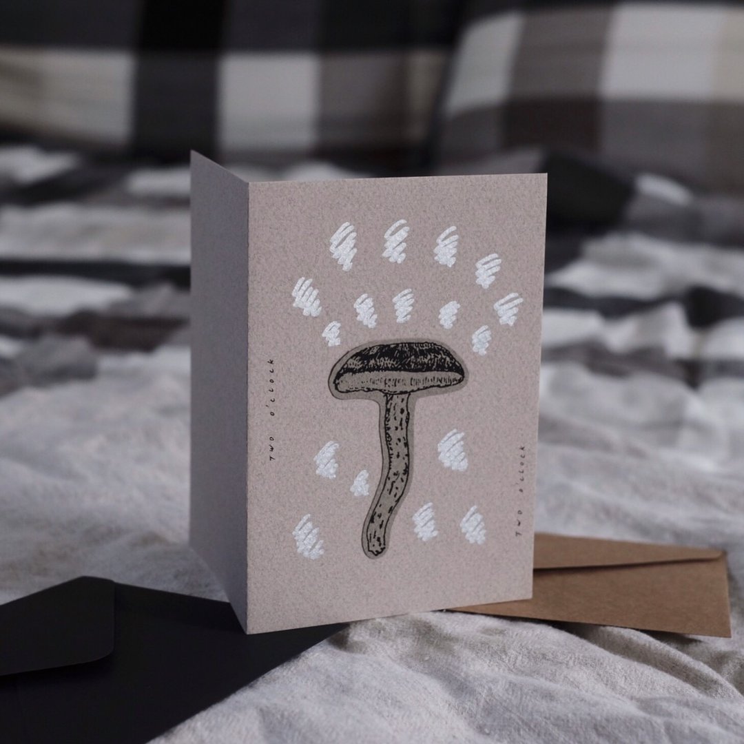 mushroom1 card / 手作卡片系列 / 附信封 - 卡片/明信片 - 纸 多色