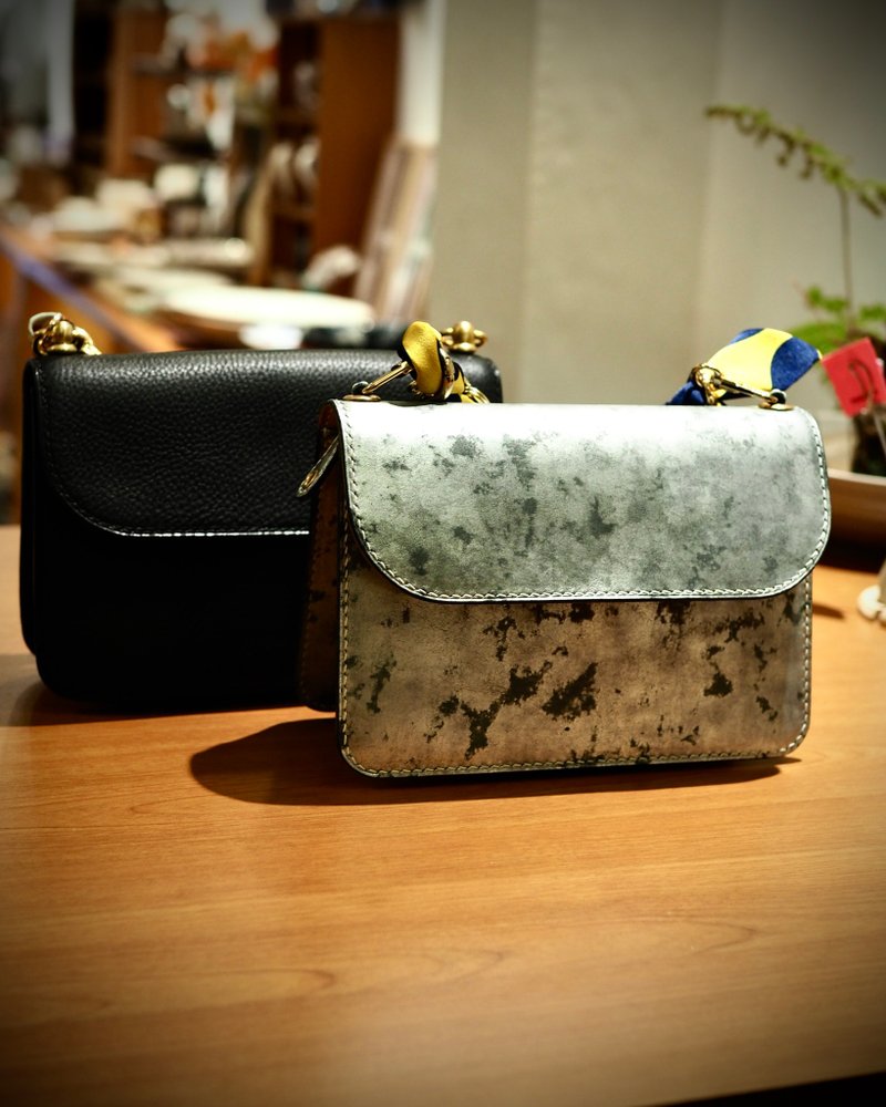 银色系丨 18cm 手提包丨意大利牛皮手造丨支持定制化订制 - 手提包/手提袋 - 真皮 银色