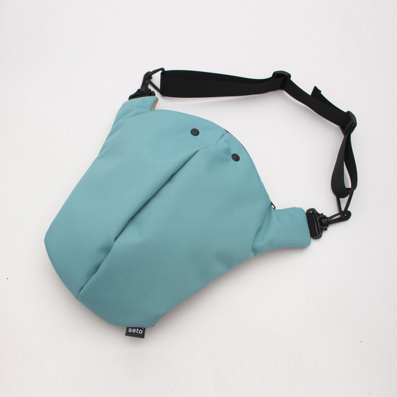 seto / creature bag / XLarge / O-sagari / 水蓝米白 - 侧背包/斜挎包 - 聚酯纤维 