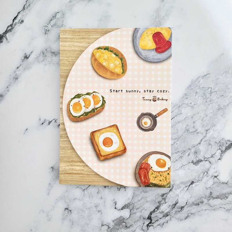 手绘明信片 蛋料理图鉴 | 图鉴 万用卡 生日卡 食物 甜点 插画 - 卡片/明信片 - 纸 多色