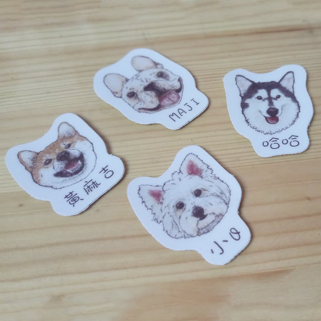 定制化_防水_插画_姓名贴纸(60入)_60款图案可选 - 贴纸 - 防水材质 