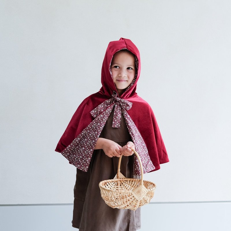 英国Mimi & Lula_AW24_变装派对-小红帽绒质连帽披风 - 婴儿饰品 - 聚酯纤维 