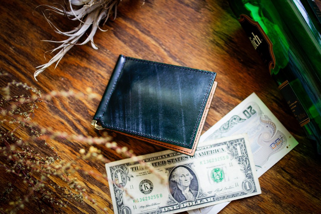 No.38 Money Clip 【TW&S Bridle】 - 皮夹/钱包 - 真皮 绿色
