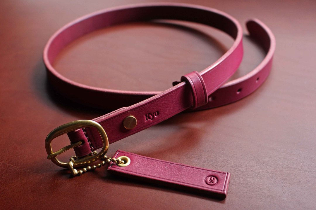 【VULCAN Belt 15 / 20mm 女用日字体皮带】意大利植鞣皮 金/银 - 皮带/腰带 - 真皮 黑色