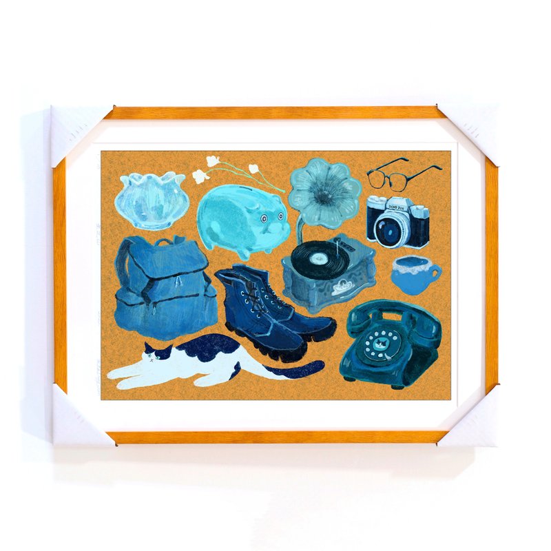 数位微喷版画 | Blue Things - 海报/装饰画/版画 - 纸 橘色