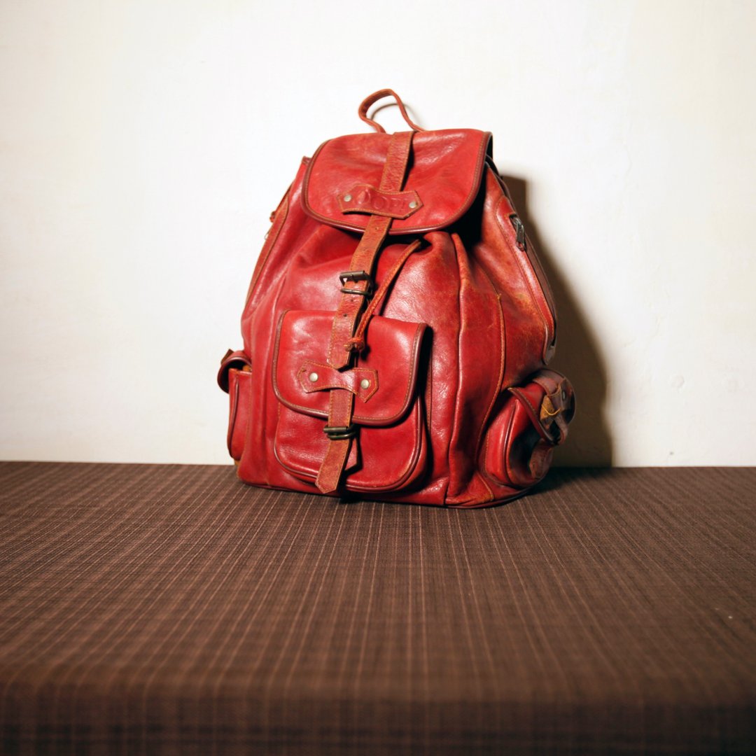 Shika Vintage Bag // JOOP ! 红棕色皮革大容量后背包 / 骨董包 旧物 牛皮 老件 经典 仅此一件 - 后背包/双肩包 - 真皮 红色