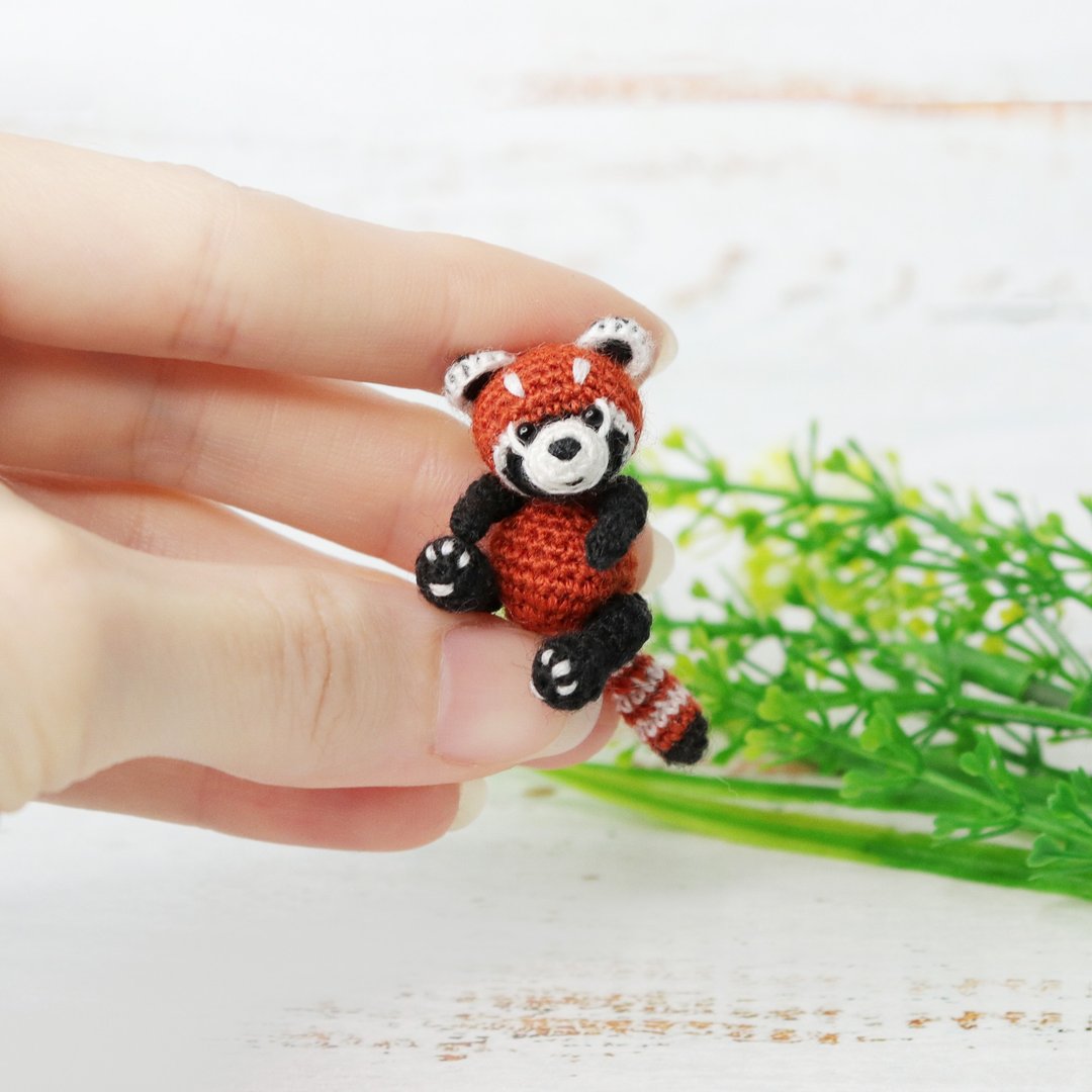 Crochet pattern Micro Red panda, PDF Digital Download, DIY mini amigurumi - 手工艺教程/工具书 - 其他材质 