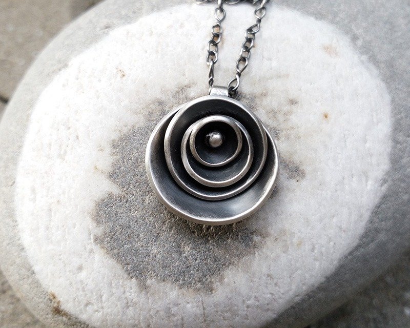 涟漪 925银 手工银链（Ag No. 008 ） - 项链 - 其他金属 灰色