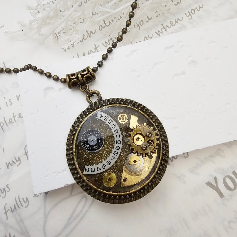 蒸气庞克【Cn9062-2 】  x 旧表配件 x  复古长项链 - 长链 - 其他金属 咖啡色