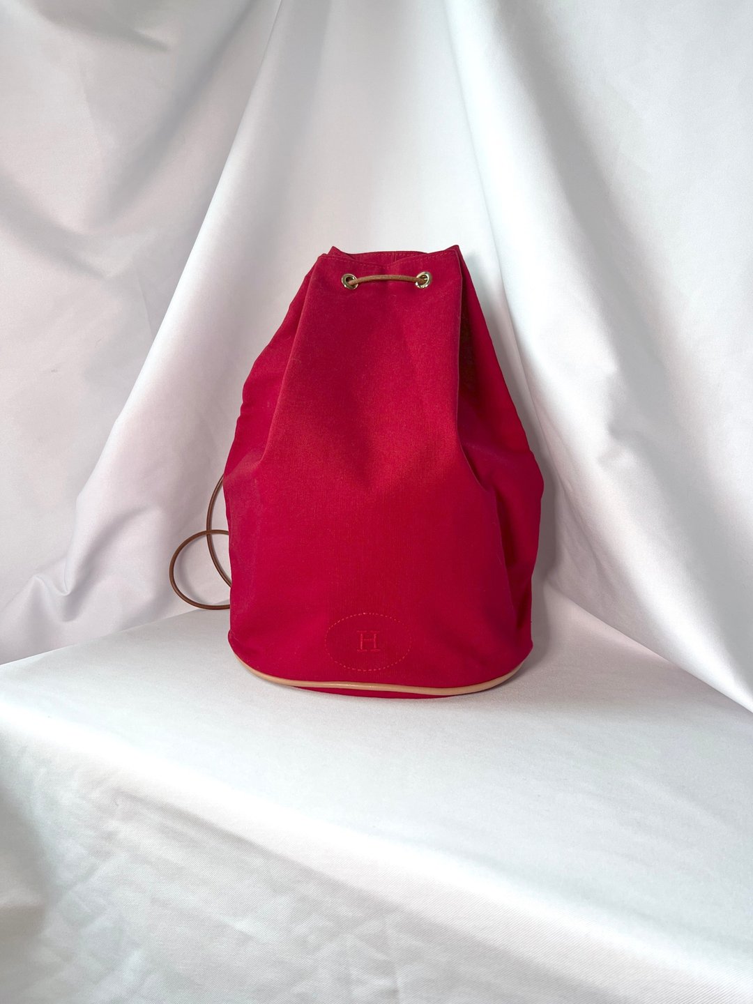 Hermès Polochon mimile Red Backpack 背包侧肩包 日本中古 - 束口袋双肩包 - 其他材质 红色