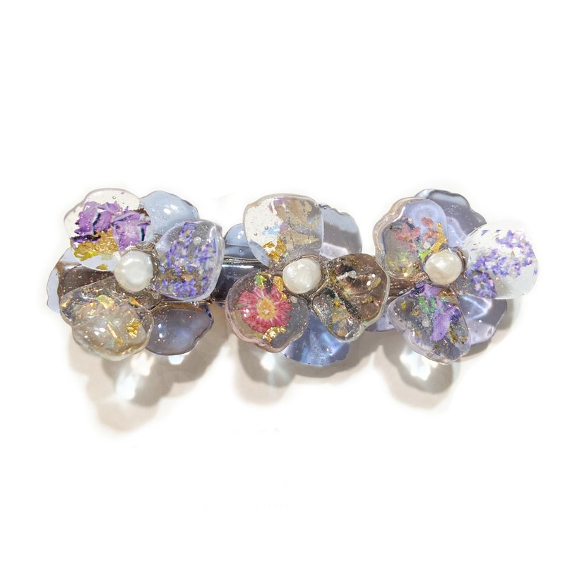 日本树脂夏日果冻感花卉发夹.发饰 - 发饰 - 树脂 蓝色