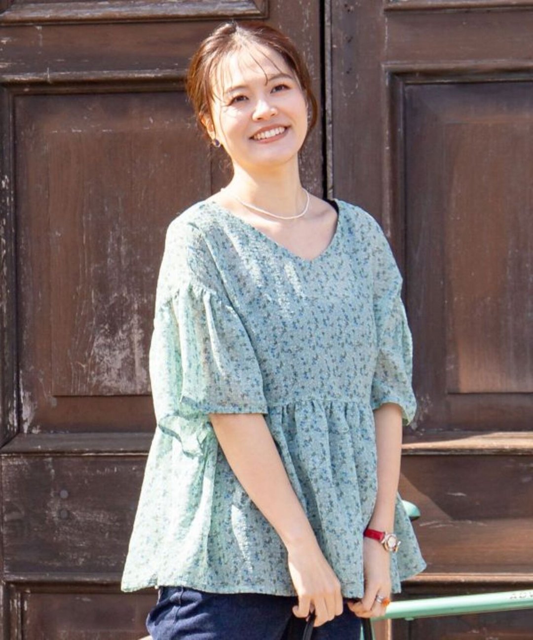 【热门预购】温柔气质花卉2way正反2穿轻透纱上衣(2色)LCA-5203 - 女装上衣 - 其他材质 