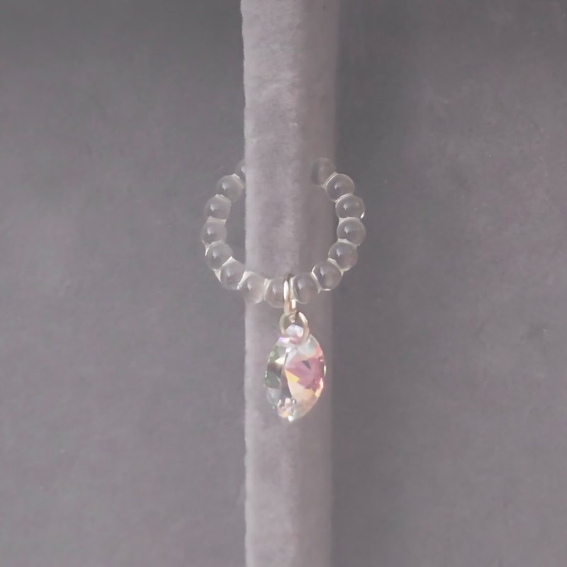 OUTLET| 雨后欧若拉 | 2way 耳骨夹 单边 - 耳环/耳夹 - 水晶 透明