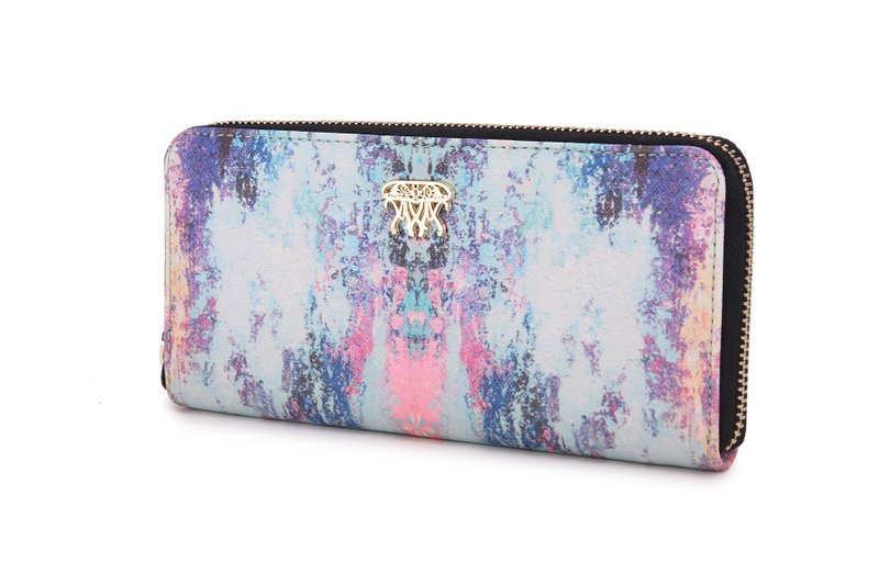 S8O油画风格拉链银包 守护海洋系列 冰蓝色 - 皮夹/钱包 - 聚酯纤维 蓝色