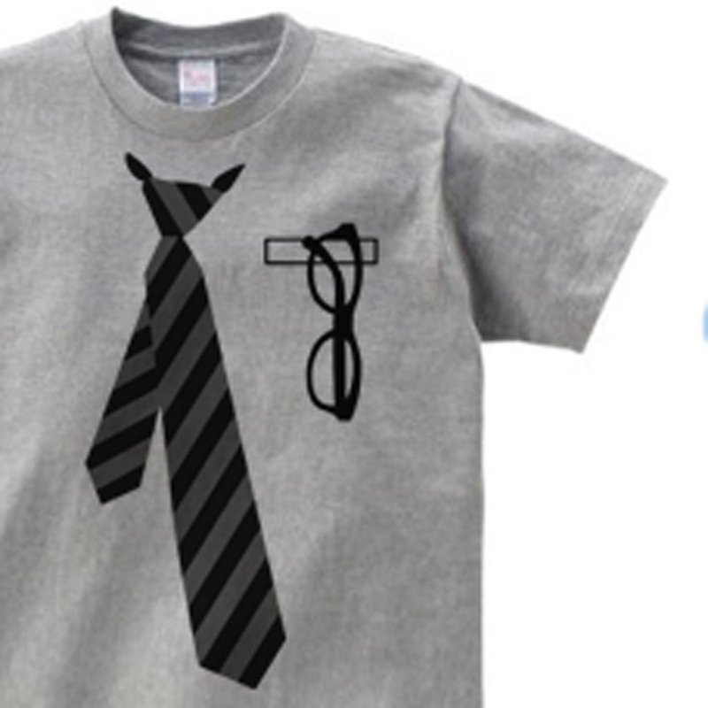 军团领带 x 眼镜 150.160. S-XL T 恤 [订制] - 中性连帽卫衣/T 恤 - 棉．麻 白色