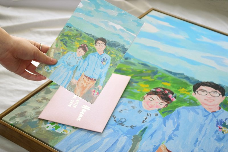 喜帖设计 手绘插画 全定制 个性化 - 喜帖 - 纸 白色