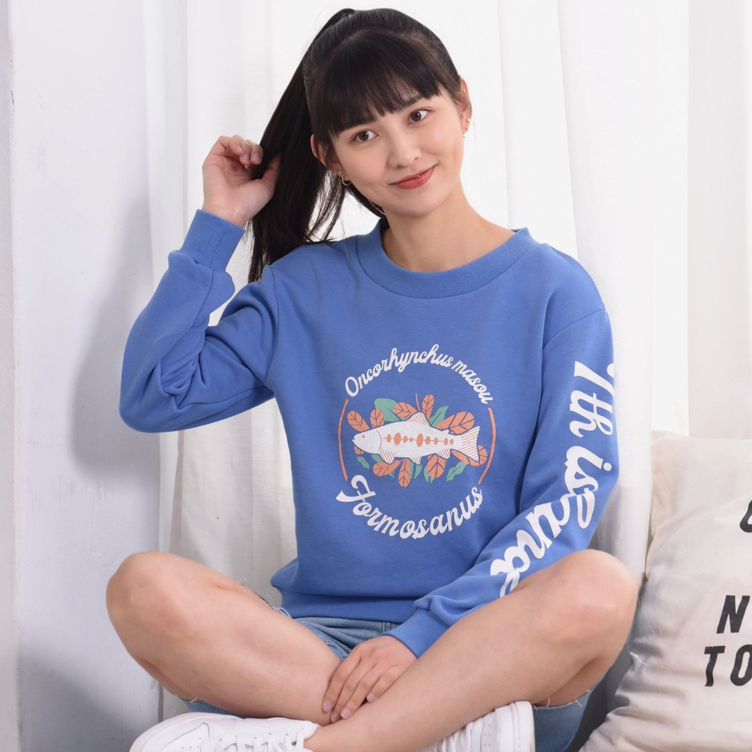 【台湾动物大学Tee】台湾钩吻鲑。透气舒适版。微保暖不厚重 - 中性连帽卫衣/T 恤 - 棉．麻 