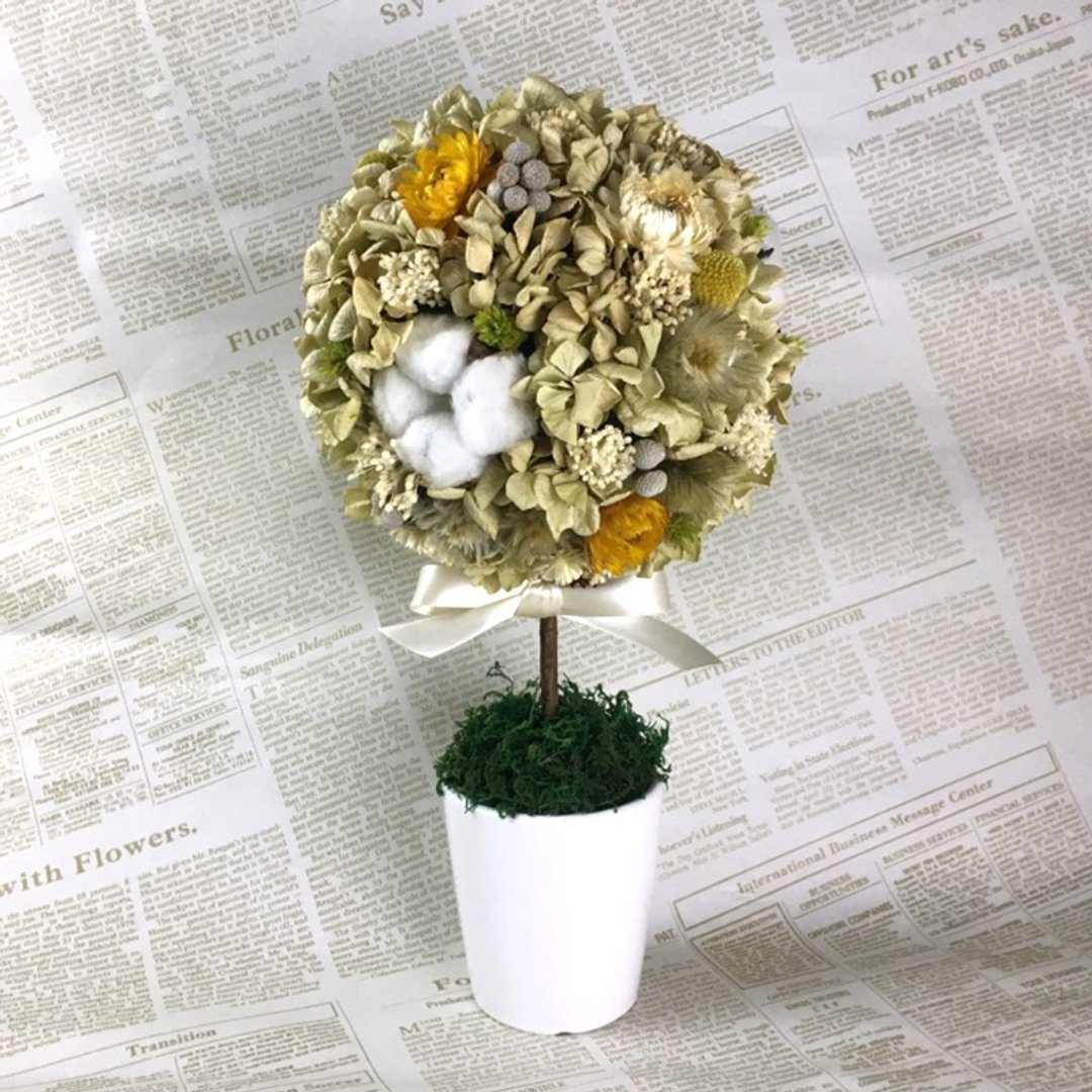 乡村记忆干燥花树 不凋花 花礼 盆栽 花球 自然 摆饰 绣球 - 植栽/盆栽 - 植物．花 黄色