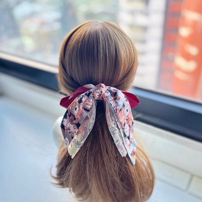 蝴蝶结鲨鱼夹抓夹相交夹发夹发饰头饰-满版小动物 - 发饰 - 其他材质 咖啡色