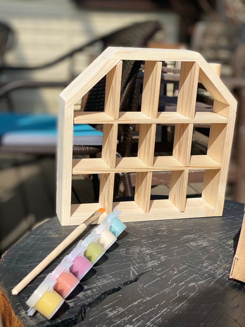 Miniature House Rustic Wooden Shelf, Display Shelf, Reclaimed Wood Shelf - 插画/绘画/写字 - 木头 咖啡色
