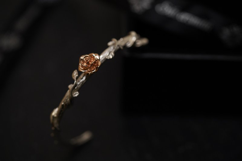 18K金 925银 玫瑰花手镯(b73) - 手链/手环 - 贵金属 