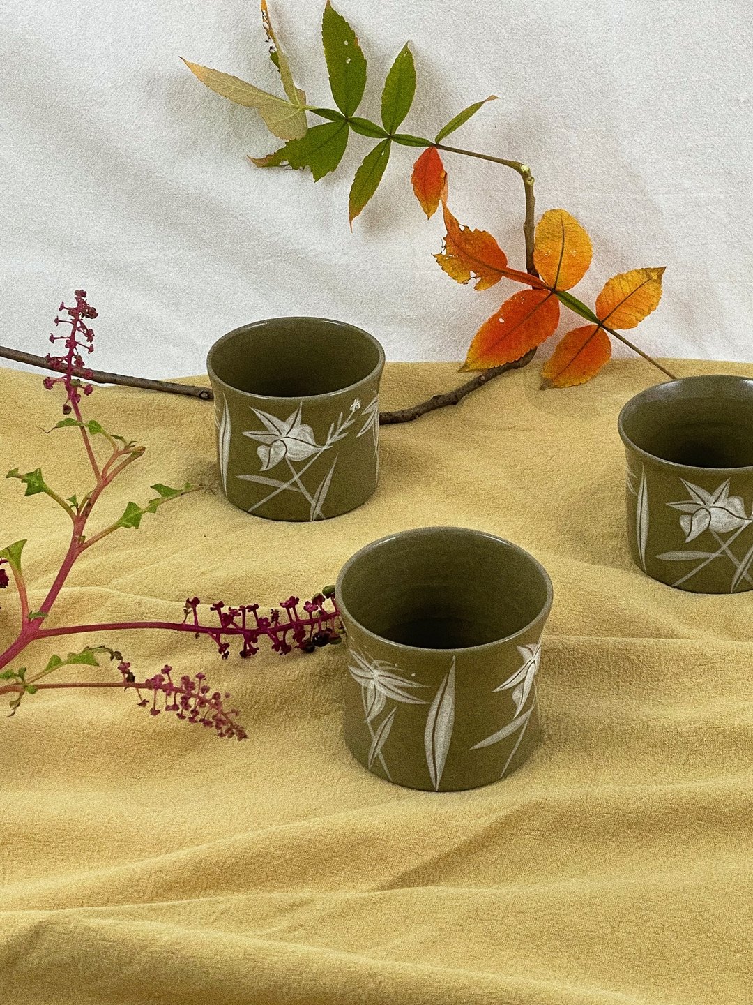 【荒原】系列 手作陶瓷手握杯 猪口杯 - 其他杯子 - 陶 咖啡色