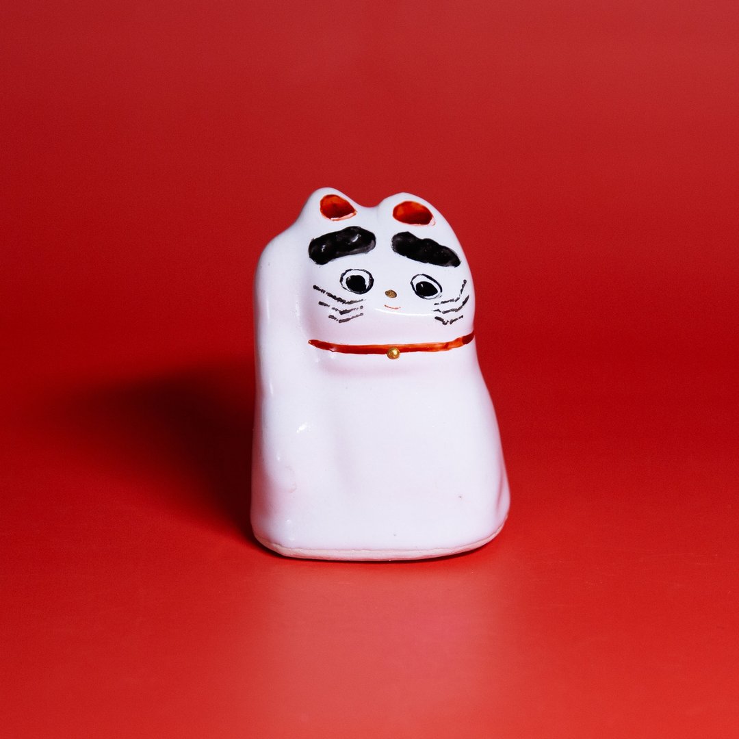#65_街头开运招财猫 mi-mi-mauh-mauh 咪咪猫猫系列 - 摆饰 - 陶 白色