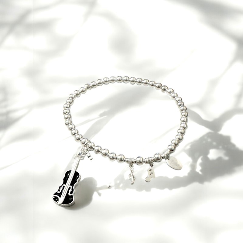 纯银 小提琴 S925 手链 - 手链/手环 - 其他金属 银色