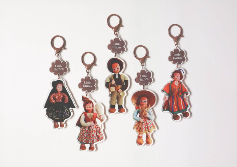 【Little Fairies】复古葡萄牙古董娃娃压克力吊饰 包包钥匙圈 - 吊饰 - 塑料 多色