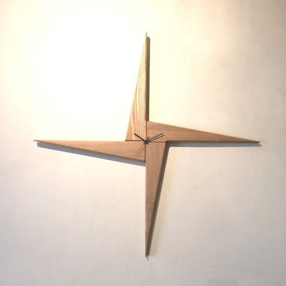 Windmill clock <Large size> Wooden wall clock - 时钟/闹钟 - 木头 