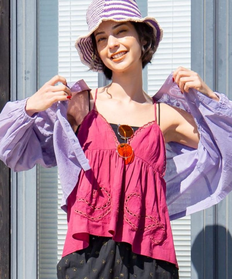 【热门预购】重工棉质褶饰篓空蕾丝美背吊带背心(3色) IDS-5211 - 女装背心 - 其他材质 