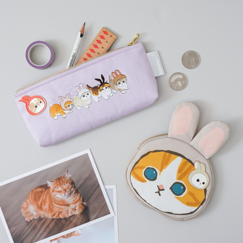 【猫福珊迪】笔袋 兔耳造型零钱包 万用包 | 知音文创 Jeantopia - 铅笔盒/笔袋 - 棉．麻 灰色
