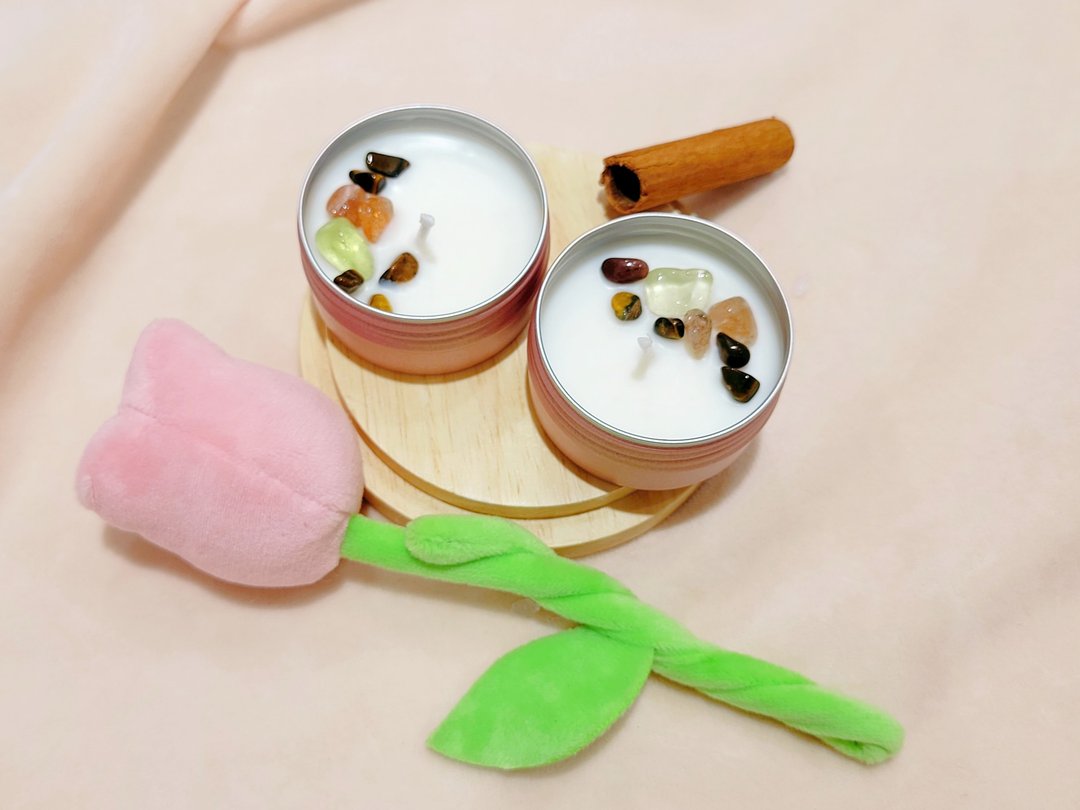 水晶蜡烛 活力丰盛 魔法蜡烛 招财 财富 健康 - 蜡烛/烛台 - 蜡 橘色