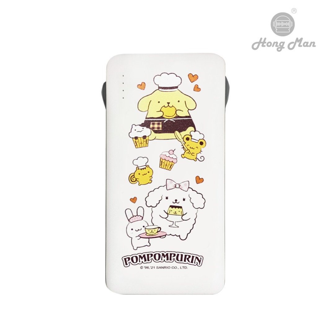 【Hong Man】三丽鸥系列 布丁狗小厨房 自带线行动电源 - 充电宝/传输线 - 塑料 白色