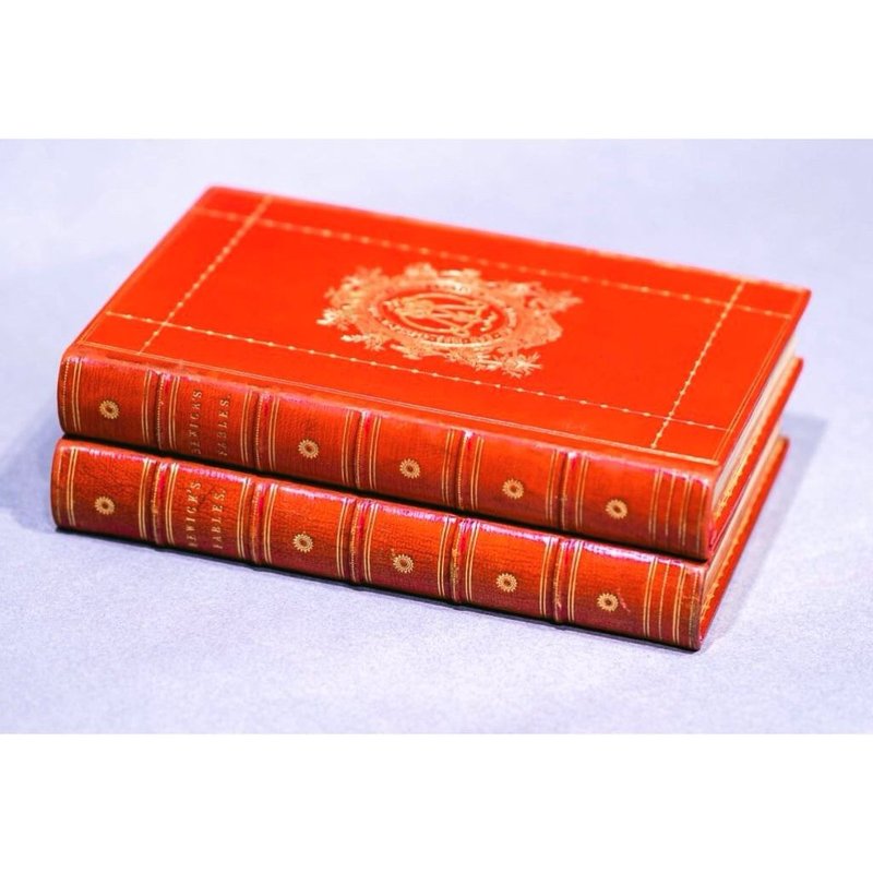 寓言选&伊索寓言与其他 二册 - 汤玛斯 贝维克 -古董书 - 刊物/书籍 - 纸 