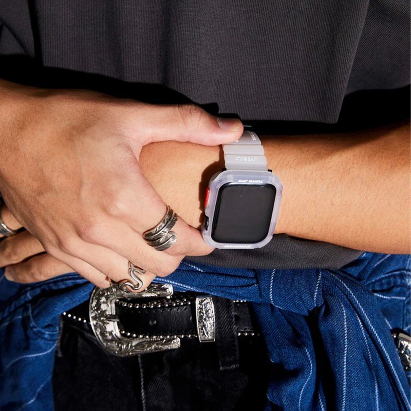 Apple Watch 44/45/46/49mm Shokku 街头款硅胶表带-雾白 - 表带 - 塑料 白色