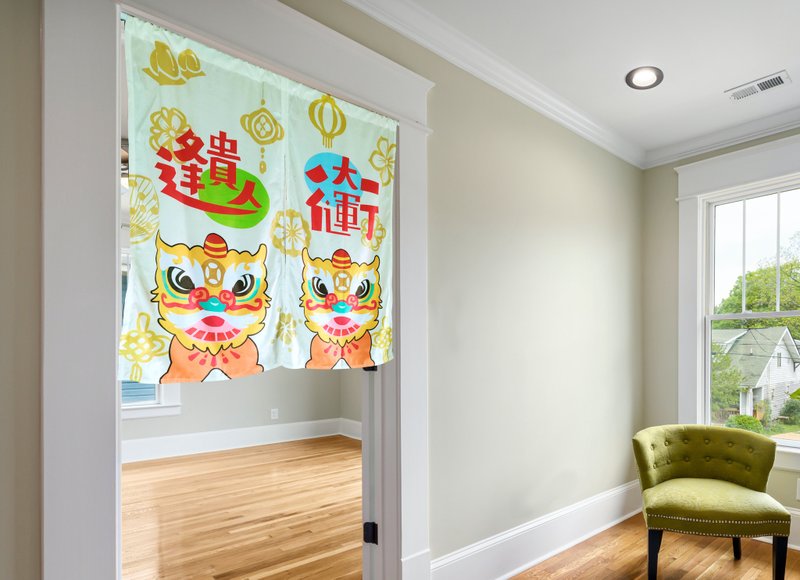 行大运门帘 不含伸缩杆 - 门帘/门牌 - 棉．麻 黄色