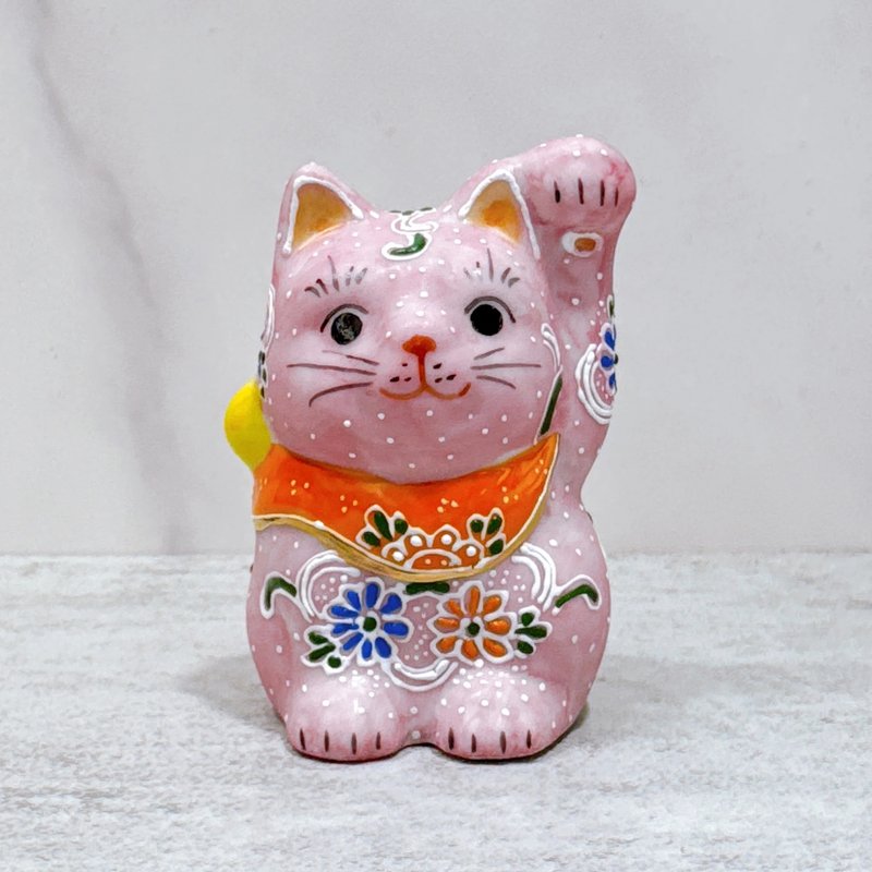 【粉彩招福】日本九谷烧招财猫 | 粉红盛 2号 - 摆饰 - 瓷 粉红色