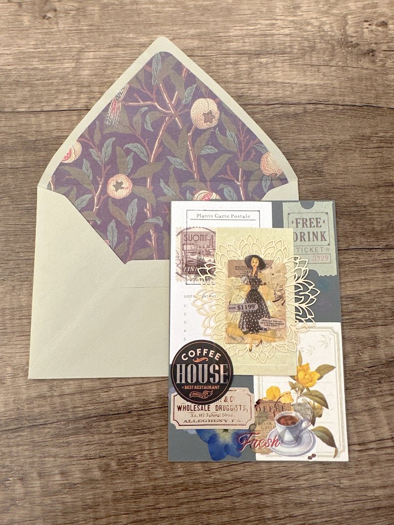 现货手帐拼贴卡片/万用卡片 - 卡片/明信片 - 纸 卡其色