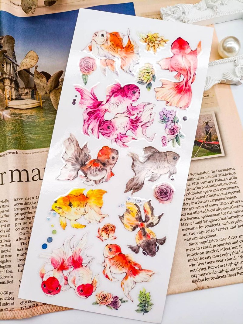 KR501_肥肚肚金魚A Fat Belly Goldfish A  /  轉印貼紙 - 贴纸 - 塑料 