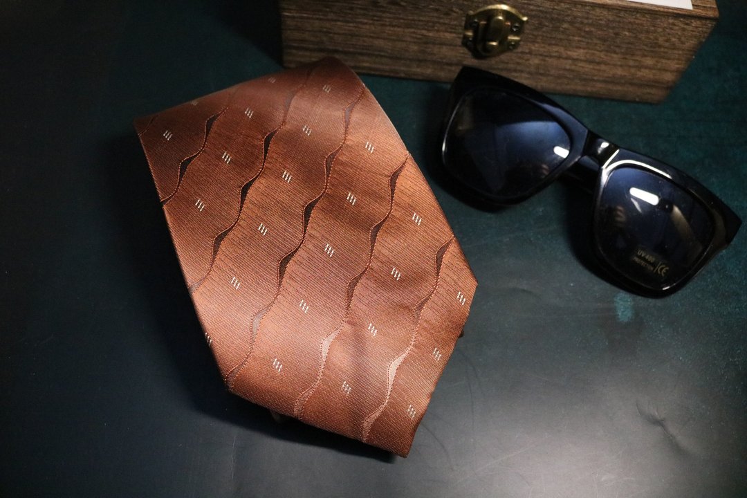 橘色真絲領帶紳士商務百搭necktie - 领带/领带夹 - 丝．绢 多色