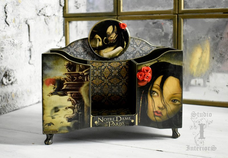 用于存放钢笔、铅笔和办公用品的文具架 - 笔筒/笔座 - 木头 咖啡色