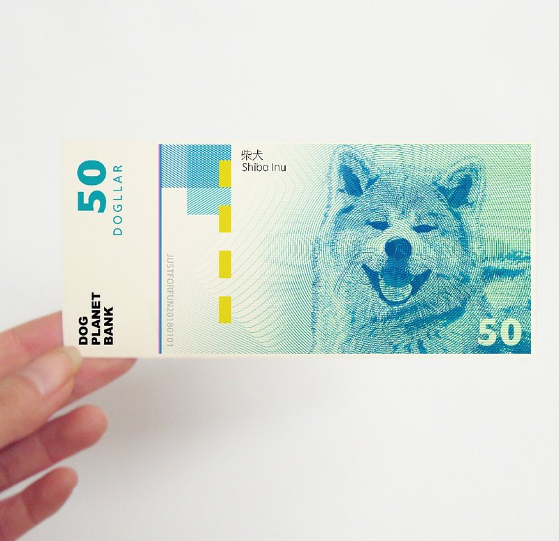 祝福卡片-创意狗年代币-新年祝福红包利是-狗年生肖纸币书签 - 红包/春联 - 纸 蓝色