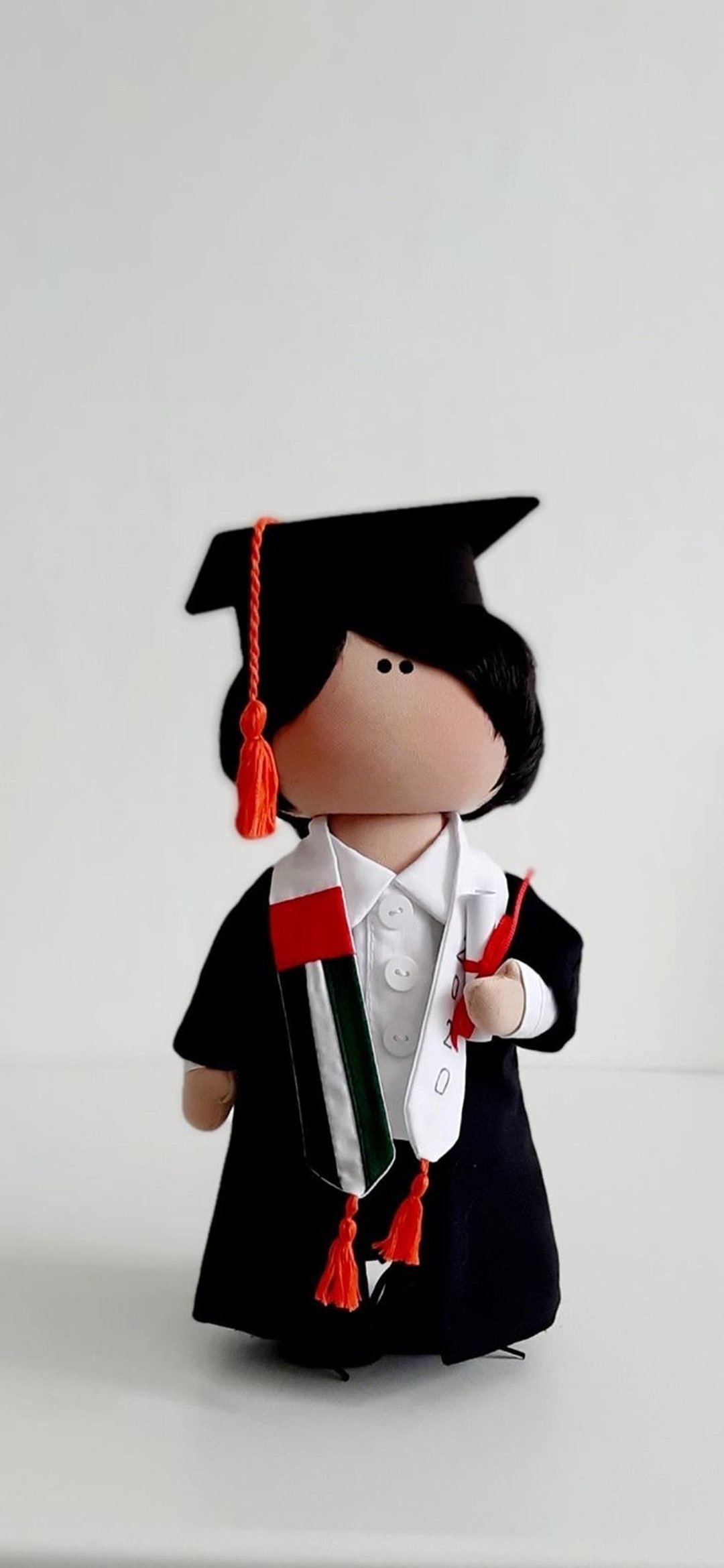 Graduation Doll for best friend. Handmade custom doll, Portrait doll art gift - 玩偶/公仔 - 其他材质 紫色