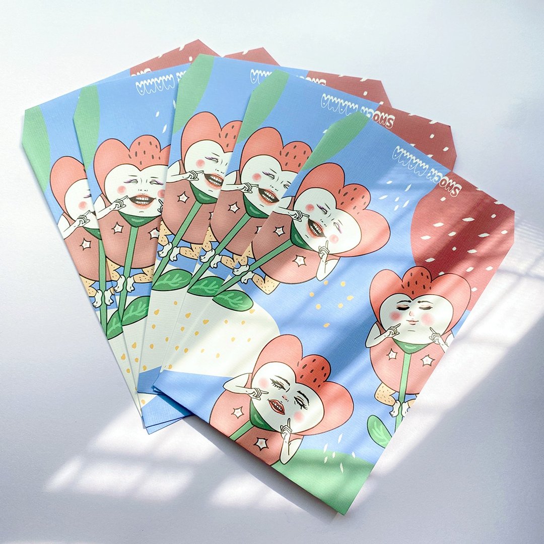 花轰了 / 中包装袋 纸袋 信封 5入 - 信封/信纸 - 纸 蓝色