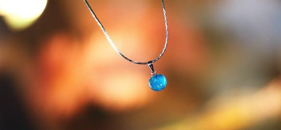 [Made to order] Blue Lake - 项链 - 其他金属 