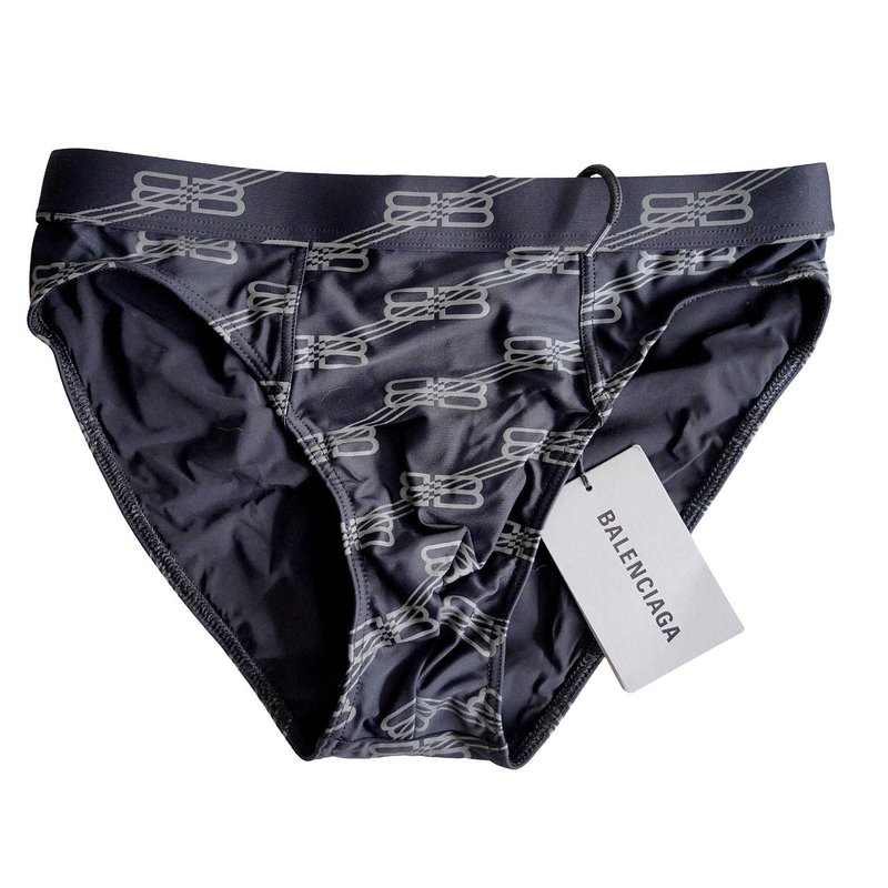 Maillot de Bain Triangle Monogram Gris-Noir Balenciaga - 男装泳裤 - 聚酯纤维 黑色