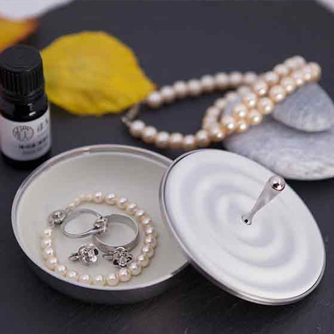 【Gdesign】RIPPLE涟漪-水泥扩香饰品盒 G-SSK010 加有机精油5ml - 收纳用品 - 不锈钢 银色